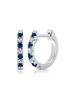 Mini Blue Sapphire and Diamond Huggie 14K sold by LeMel