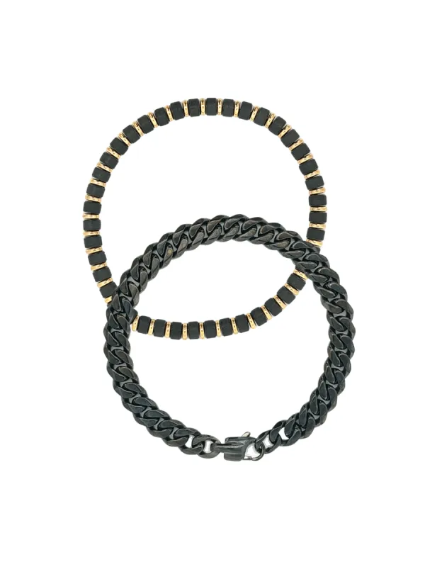 Men's Stainless Steel Bracelet Set sold by LeMel