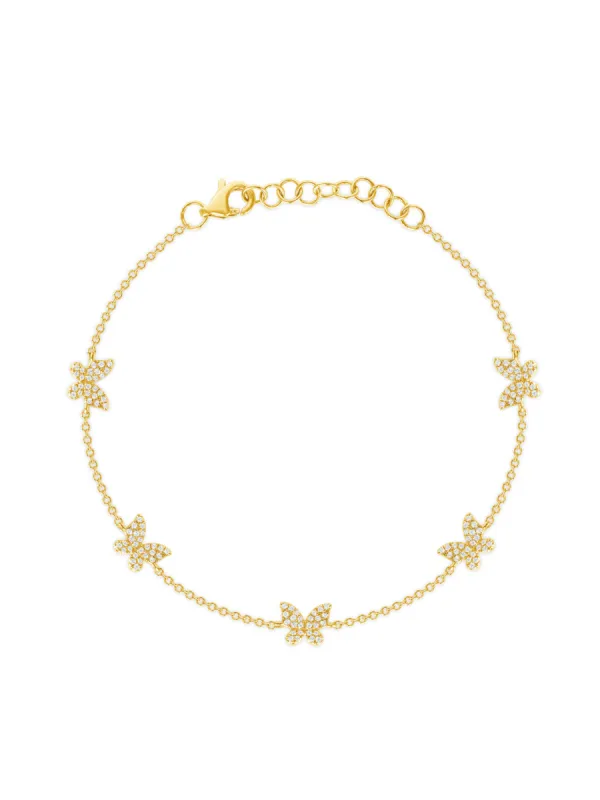 Hallie Diamond Butterfly Bracelet 14K sold by LeMel