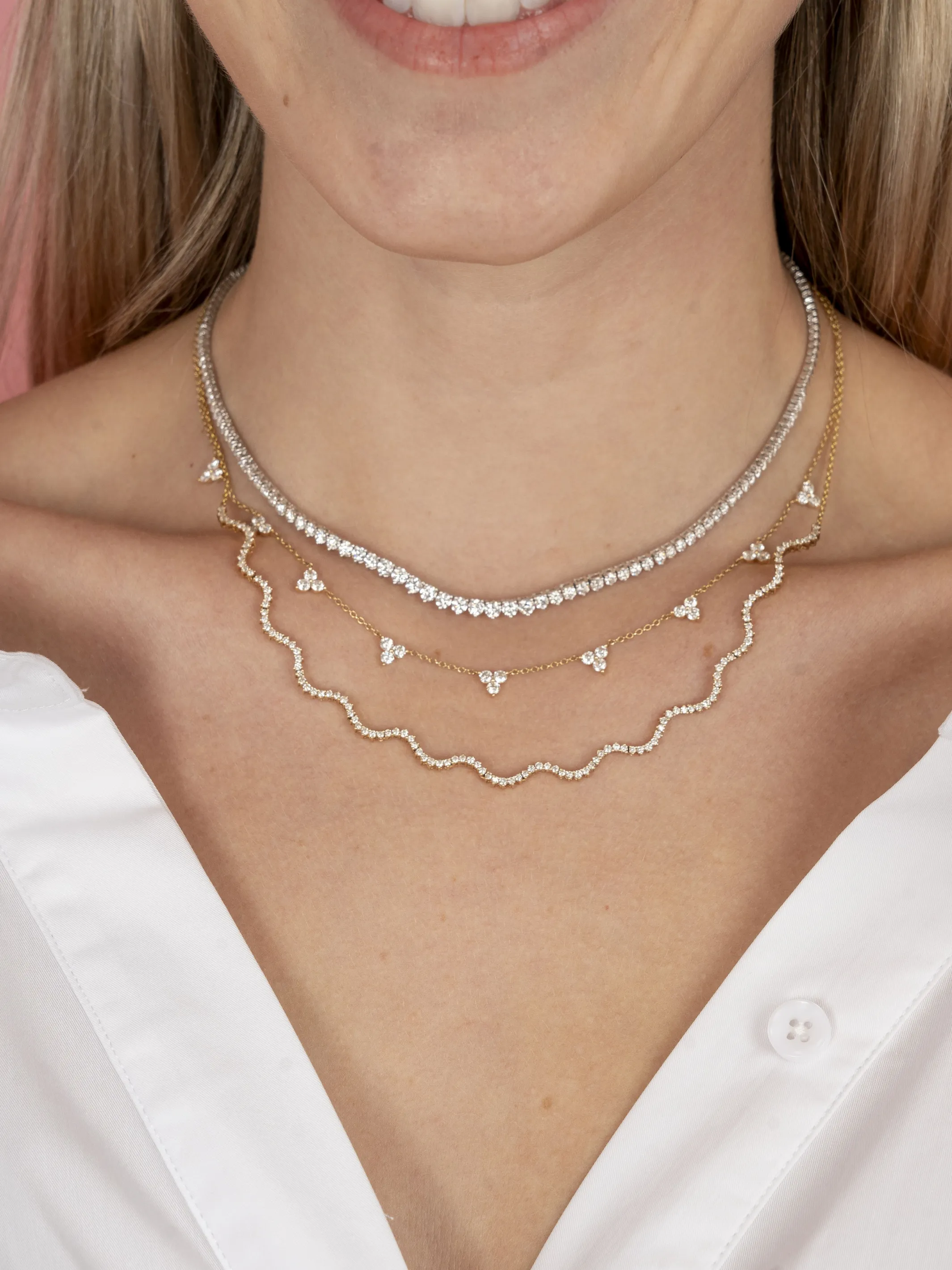 Autumn Trio Diamond Layering Necklace 14K sold by LeMel product image thumbnail 5