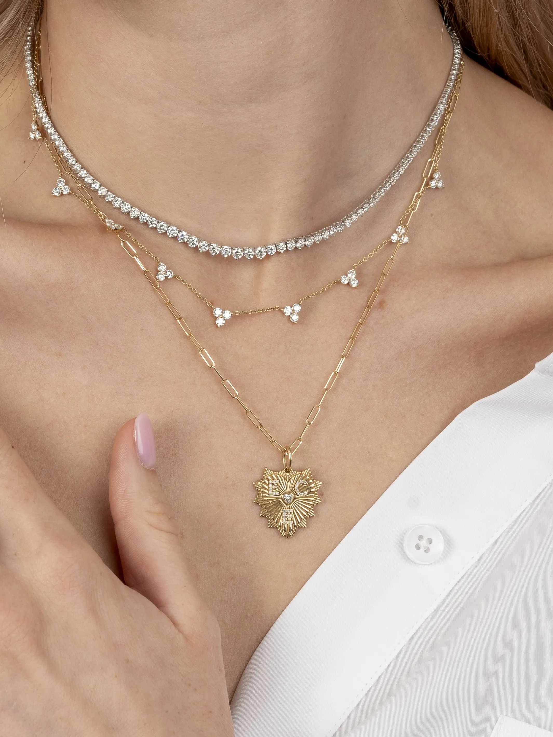 Autumn Trio Diamond Layering Necklace 14K sold by LeMel product image thumbnail 4