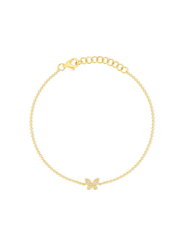 Hallie Diamond Single Butterfly Bracelet 14K sold by LeMel