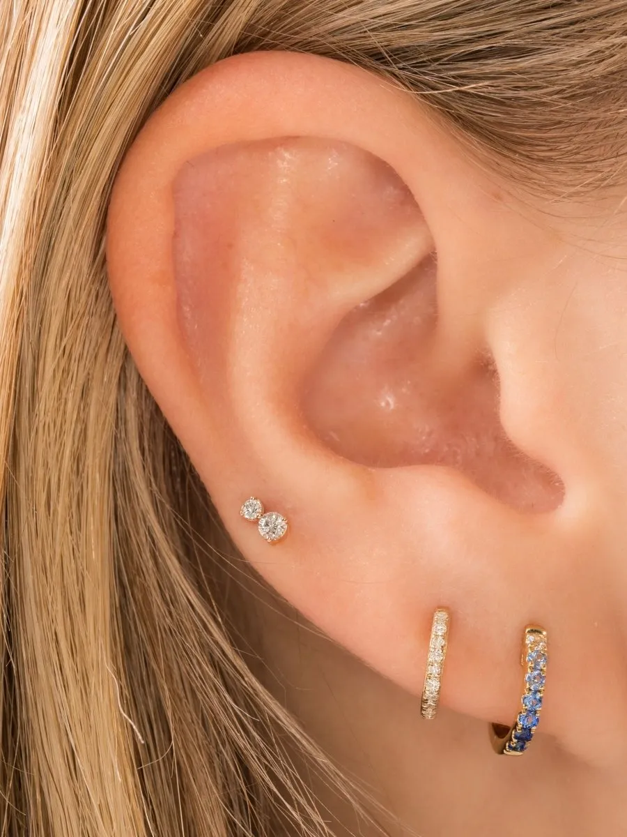 Blue Ombre Huggie Earrings 14K sold by LeMel product image thumbnail 2