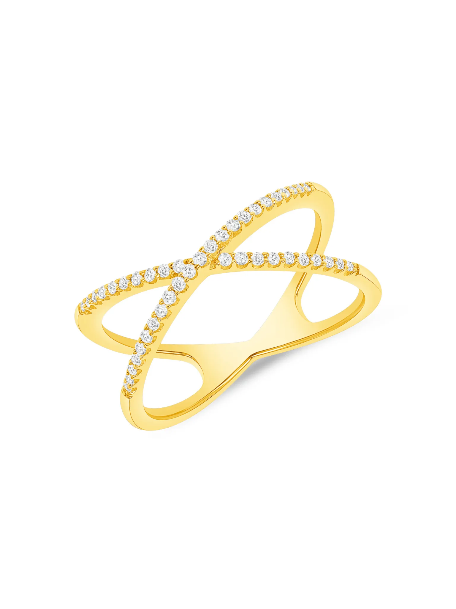 Criss Cross Diamond Ring 14K sold by LeMel