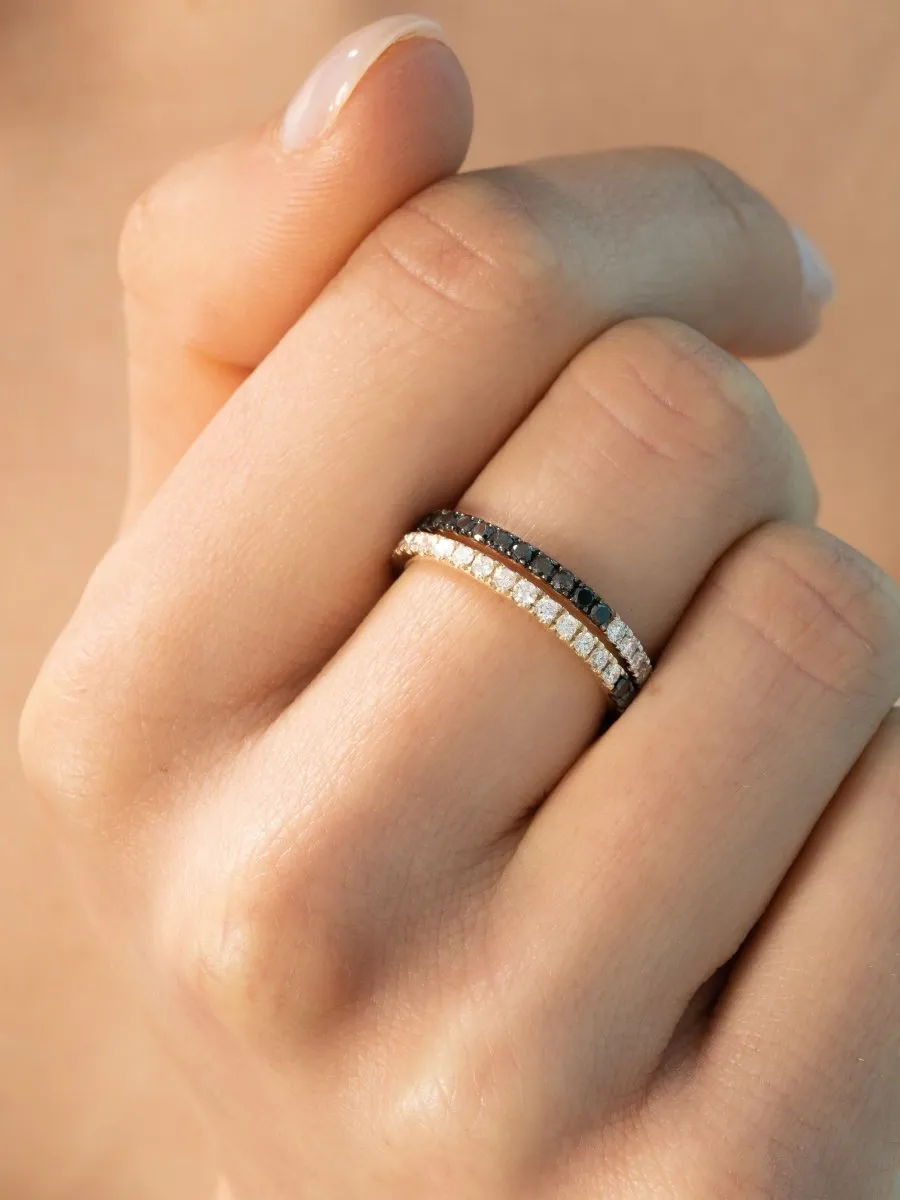 Reversible Ring Black Diamond 14K sold by LeMel product image thumbnail 2