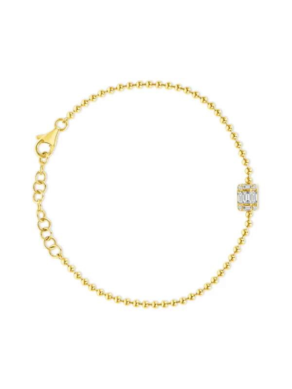 Jennie Baguette Illusion Beaded Bracelet 14K sold by LeMel