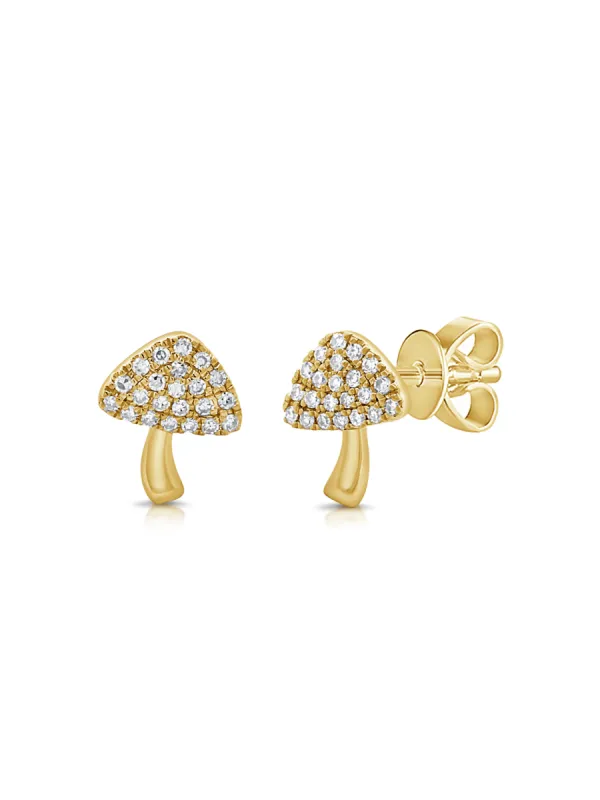 Mushroom Stud Earring 14K sold by LeMel