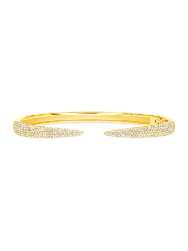 Jen Diamond Claw Cuff Bangle 14K sold by LeMel