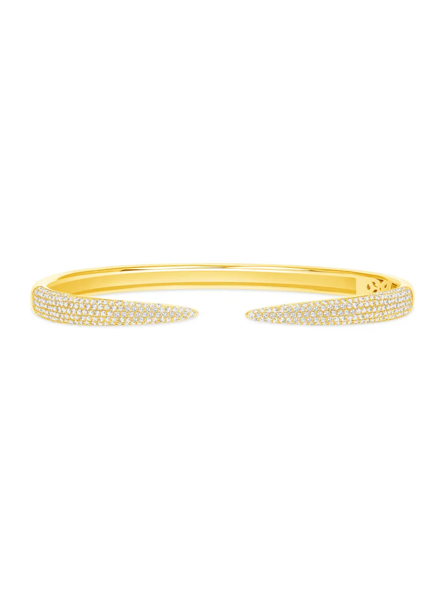 Jen Diamond Claw Cuff Bangle 14K sold by LeMel