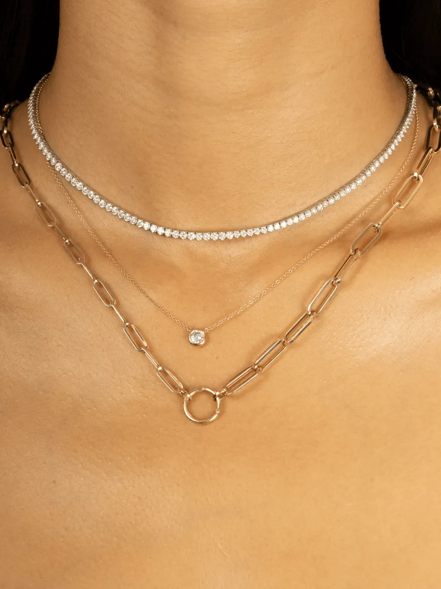 Round Bezel Diamond Necklace 14K sold by LeMel product image thumbnail 4