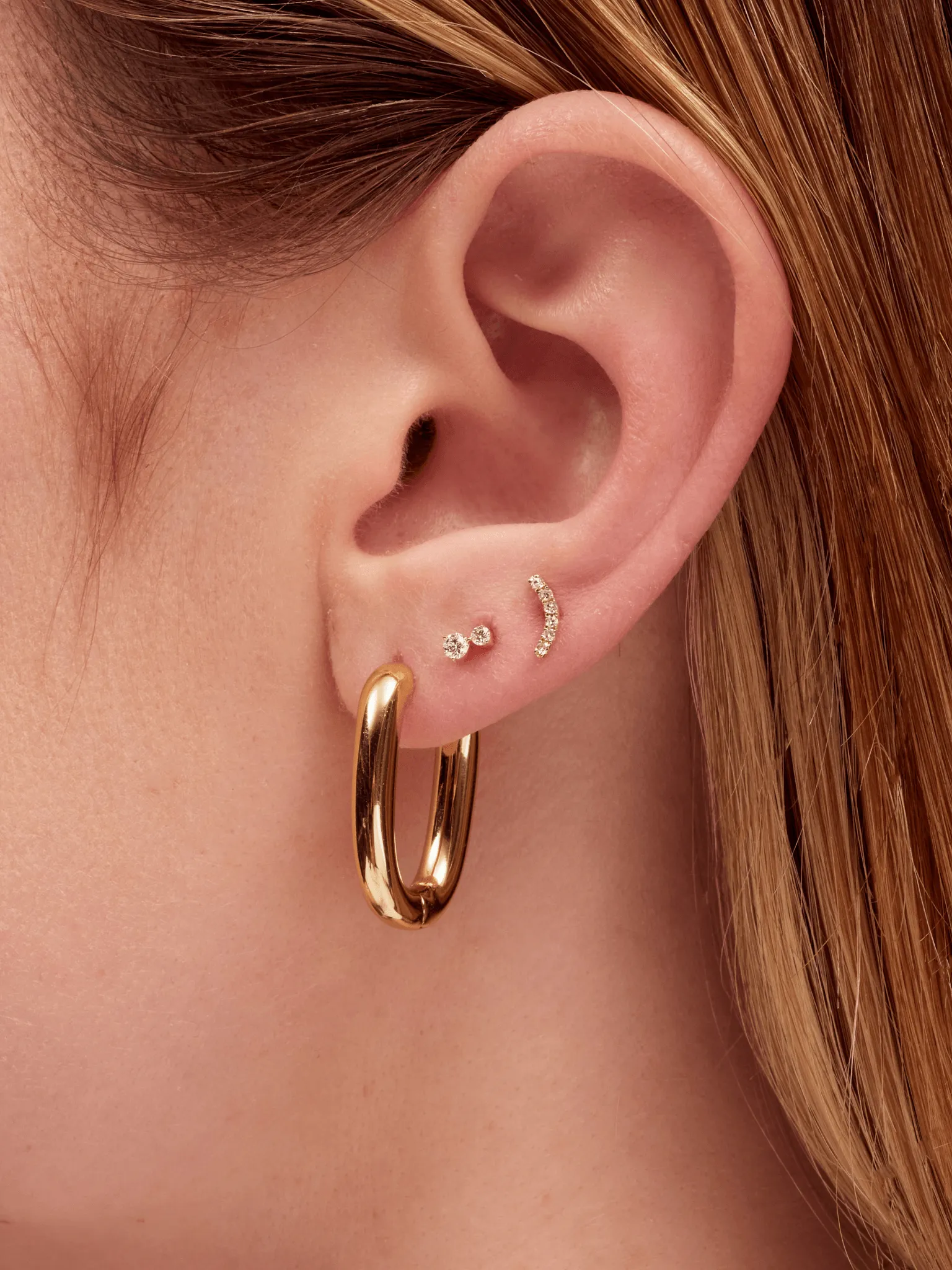 Teeny Tiny Diamond Stud Earring 14K sold by LeMel product image thumbnail 4