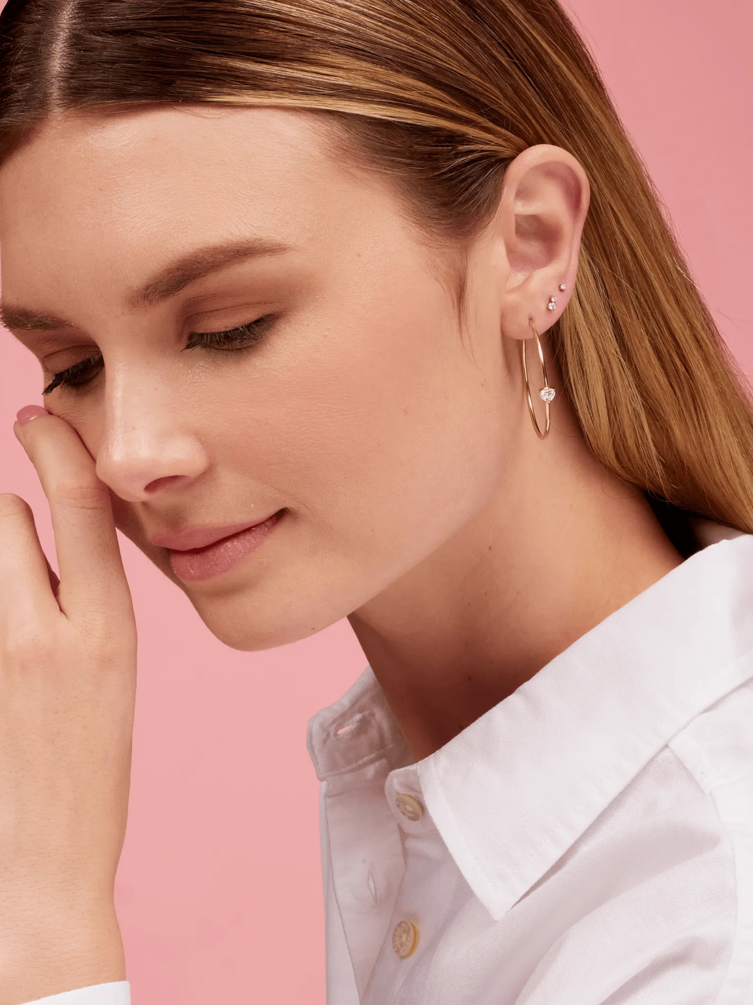 Teeny Tiny Diamond Stud Earring 14K sold by LeMel product image thumbnail 5