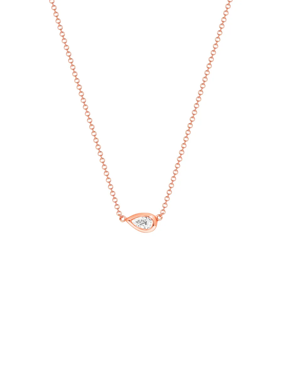 Pear Bezel Diamond Necklace 14K sold by LeMel product image thumbnail 5