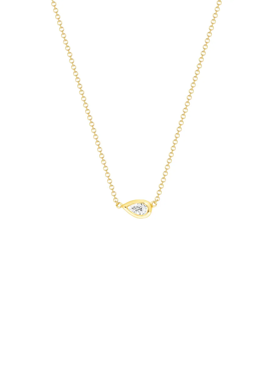 Pear Bezel Diamond Necklace 14K sold by LeMel