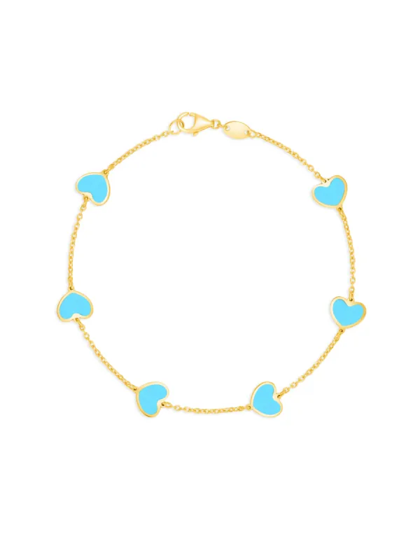 Endless Heart Turquoise Bracelet 14K sold by LeMel