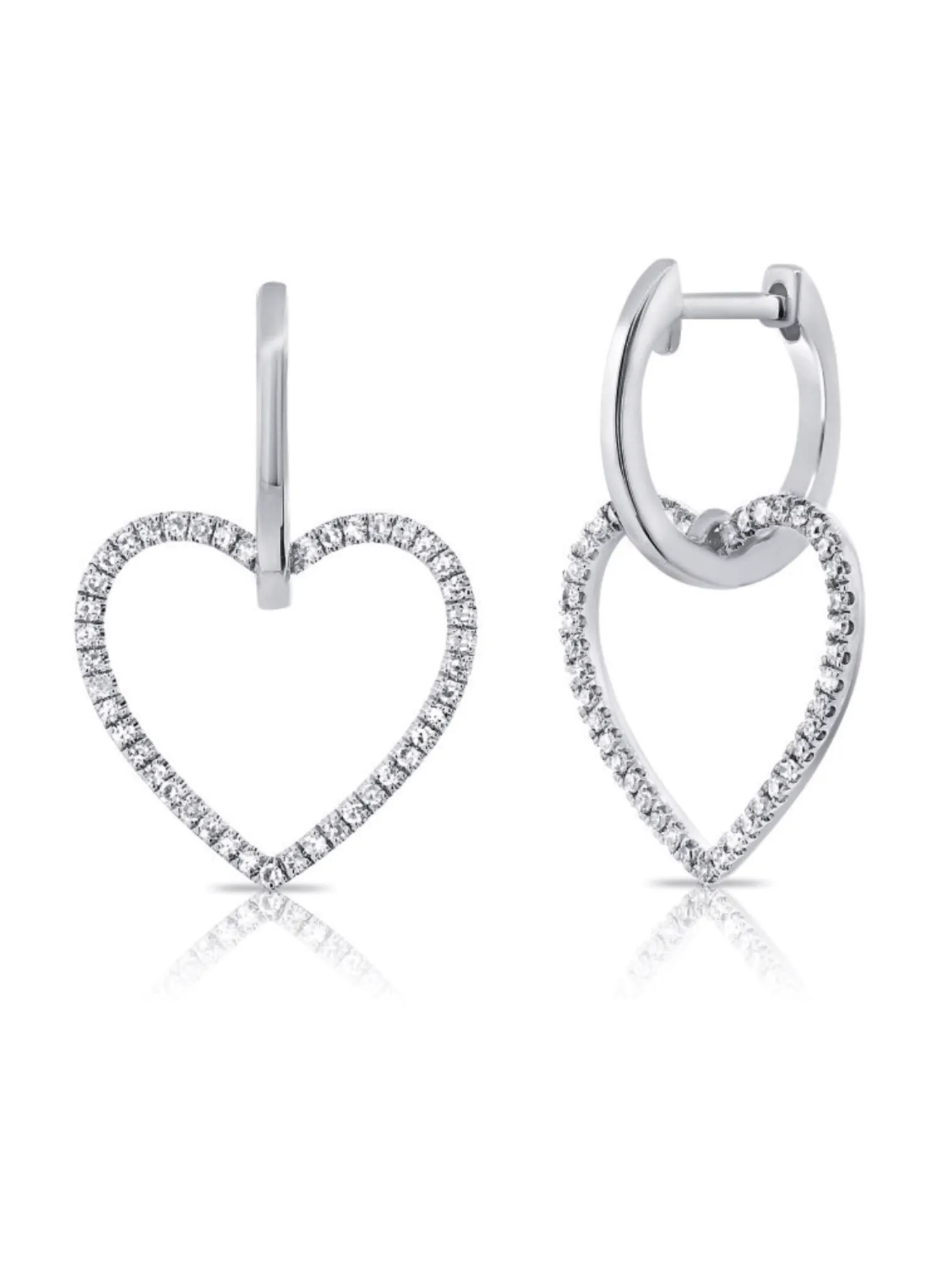 Lucy Diamond heart Huggies 14K sold by LeMel product image thumbnail 5