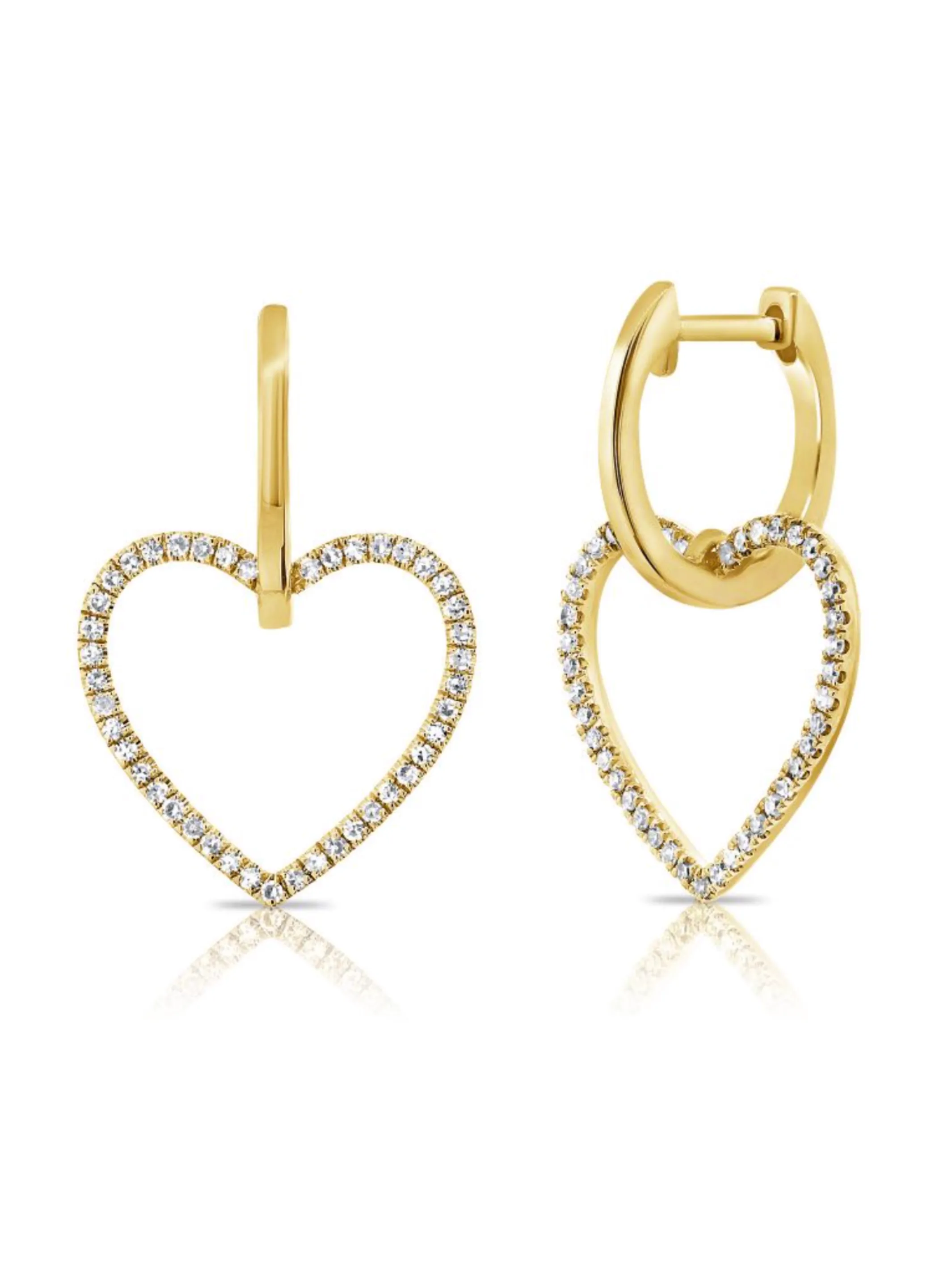 Lucy Diamond heart Huggies 14K sold by LeMel