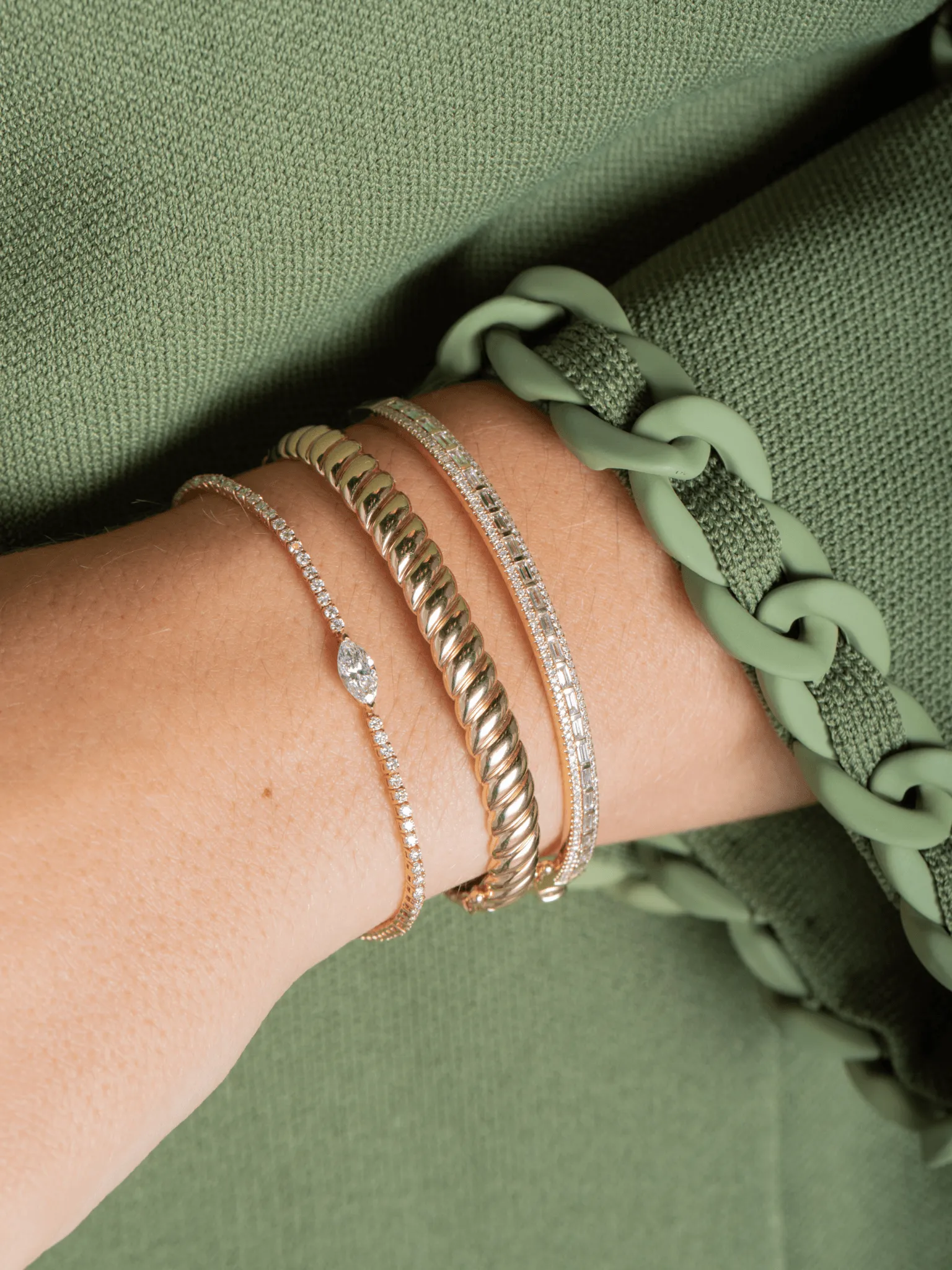 Dome Fluted Bangle 14K sold by LeMel product image thumbnail 3