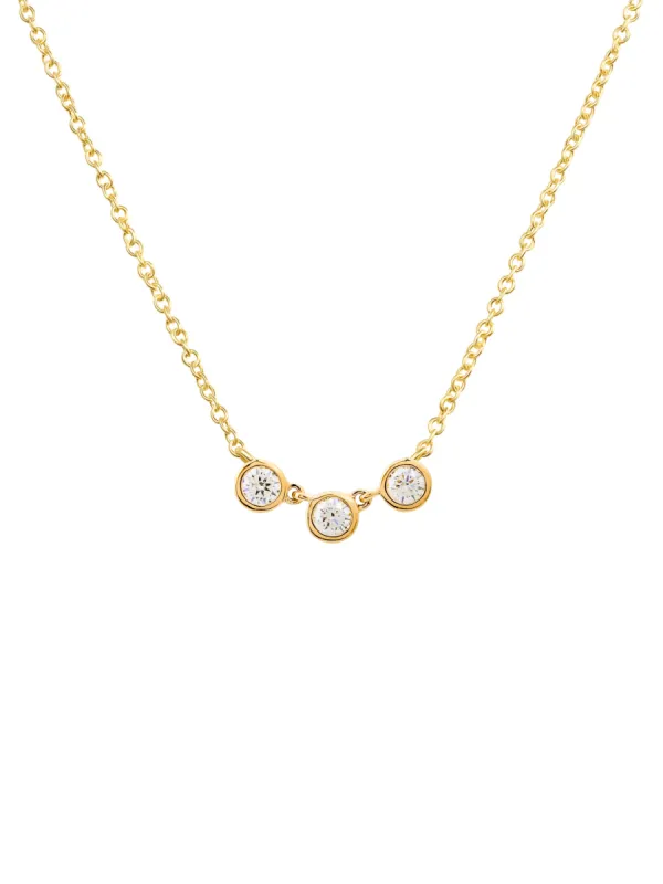 Taylor Trio Bezel Necklace 14K sold by LeMel