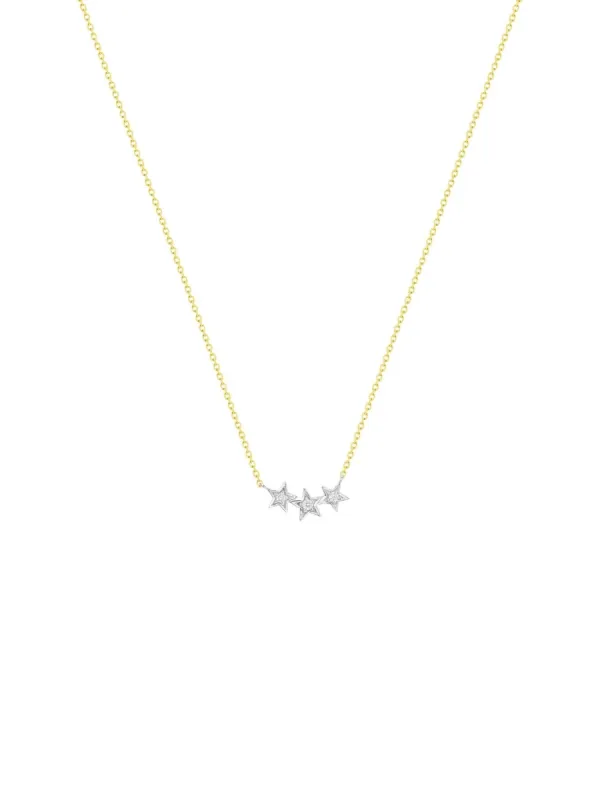 Trio Star Necklace 14K sold by LeMel