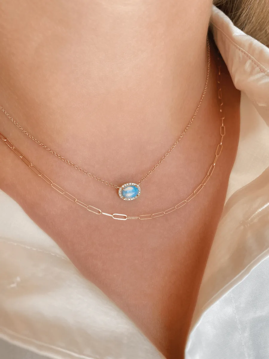 Opal and Diamond Necklace 14K sold by LeMel product image thumbnail 3