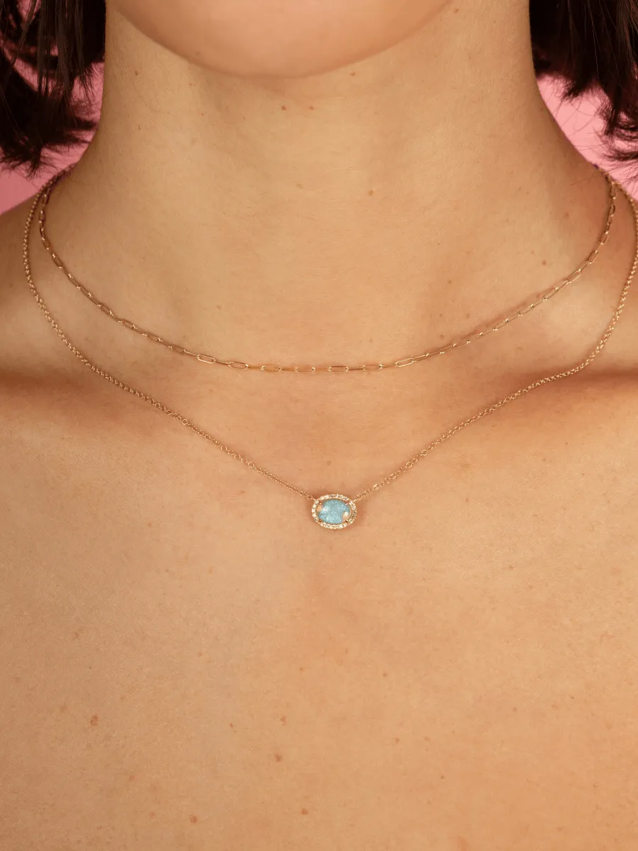 Opal and Diamond Necklace 14K sold by LeMel product image thumbnail 2