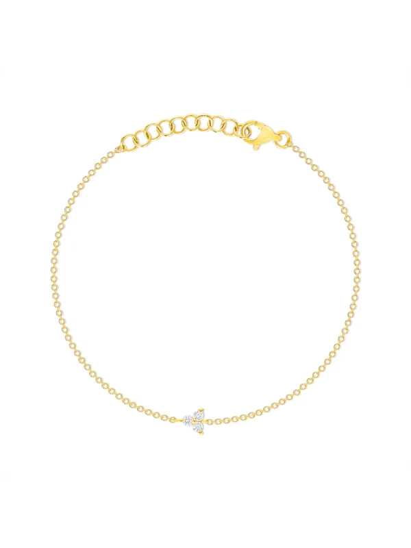 Tiny Trio Diamond Bracelet 14K sold by LeMel