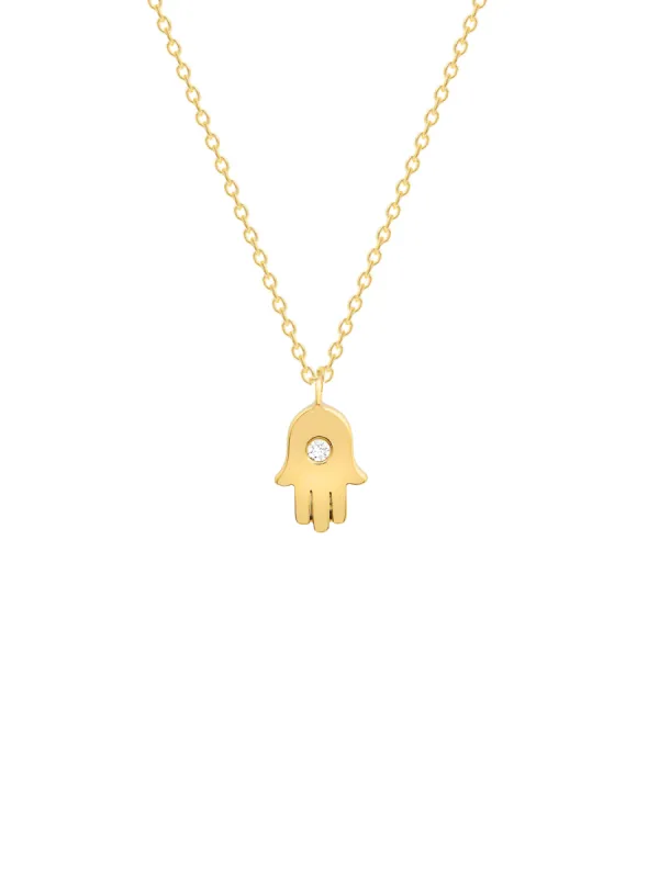 Hamsa Diamond Necklace 14K sold by LeMel