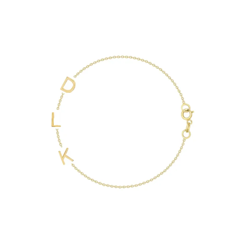 The Initial Bracelet  - 3 Letters 14k sold by LeMel
