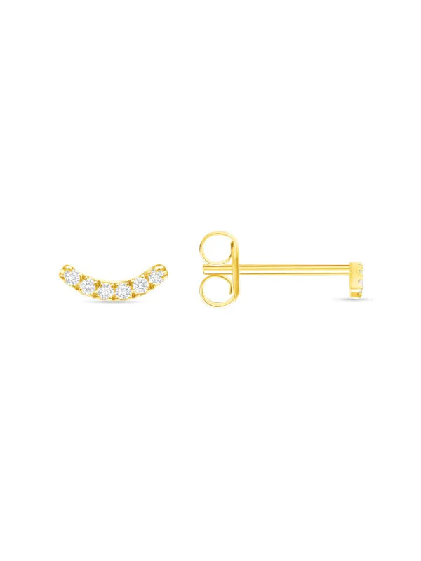 Bridge Diamond Stud Earring 14K sold by LeMel