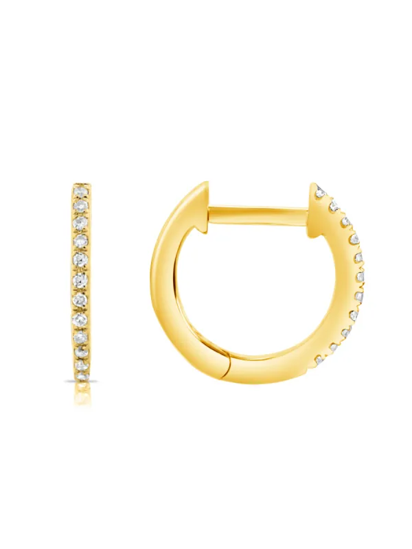 Favorite Diamond Huggie Earrings 14K sold by LeMel
