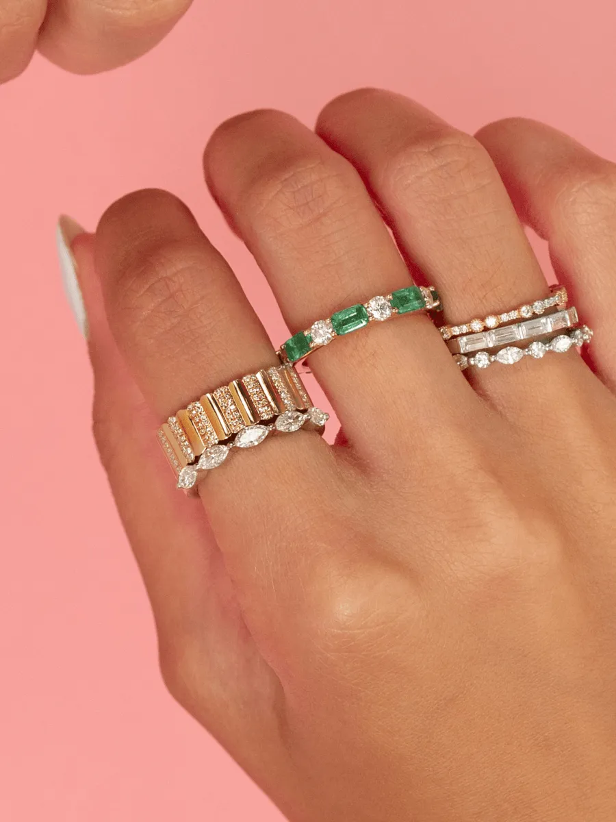 Baguette Diamond Band 14K sold by LeMel product image thumbnail 4