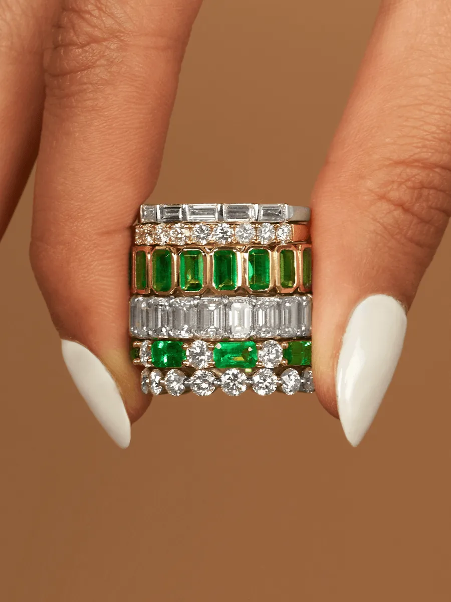 Baguette Diamond Band 14K sold by LeMel product image thumbnail 5