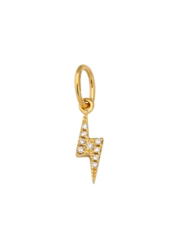 Mini Diamond Lightning Bolt Charm 14K sold by LeMel