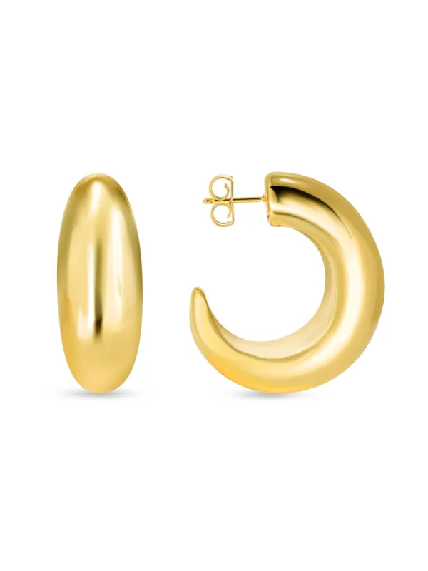 XL Teardrop Gold Hoop Earrings sold by LeMel