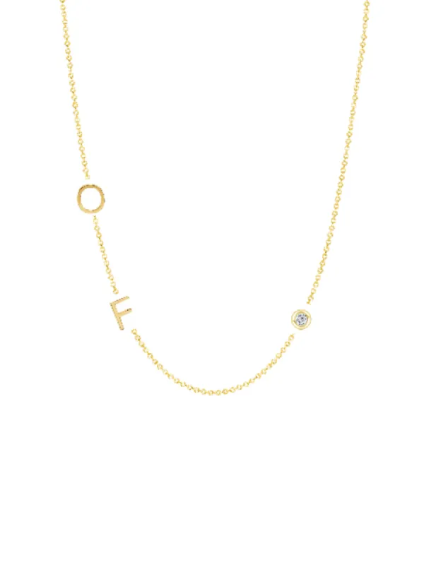 Initial Sample Sale - O F  Necklace - 14K sold by LeMel
