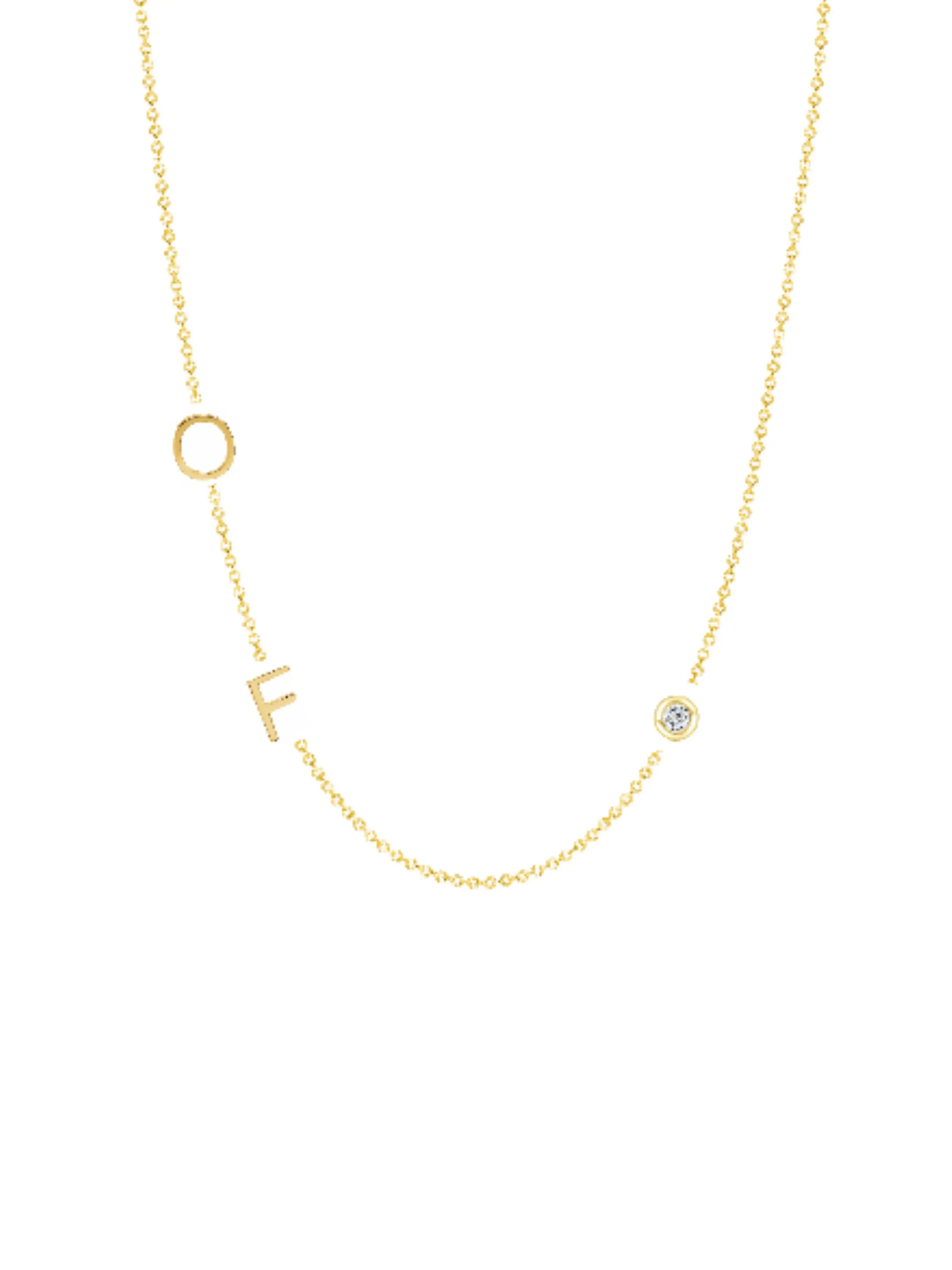 Initial Sample Sale - O F Necklace - 14K sold by LeMel