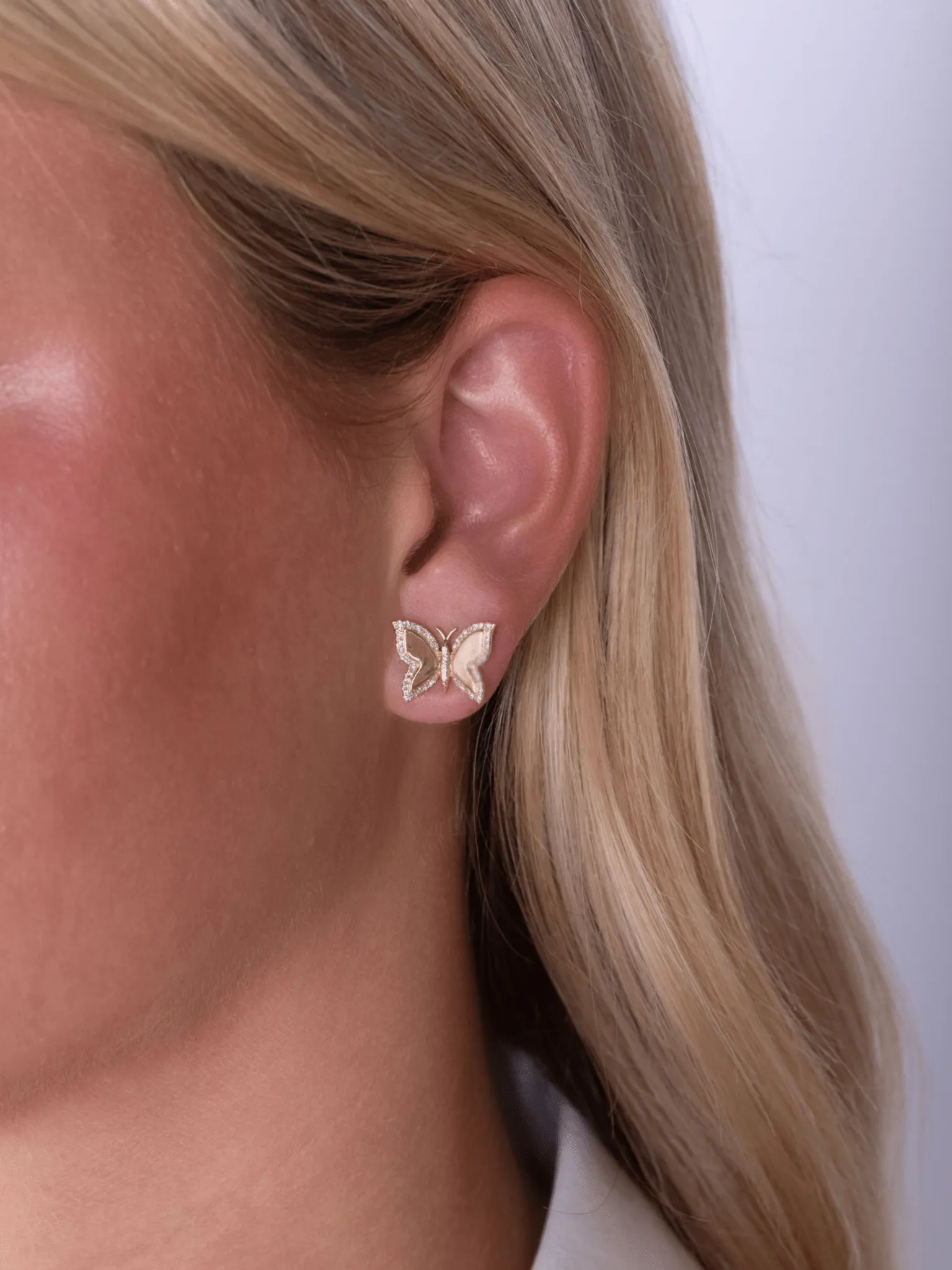 Brit Butterfly Stud Earrings 14K sold by LeMel product image thumbnail 3