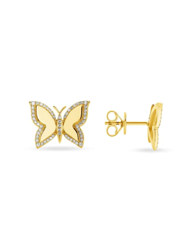 Brit Butterfly Stud Earrings 14K sold by LeMel