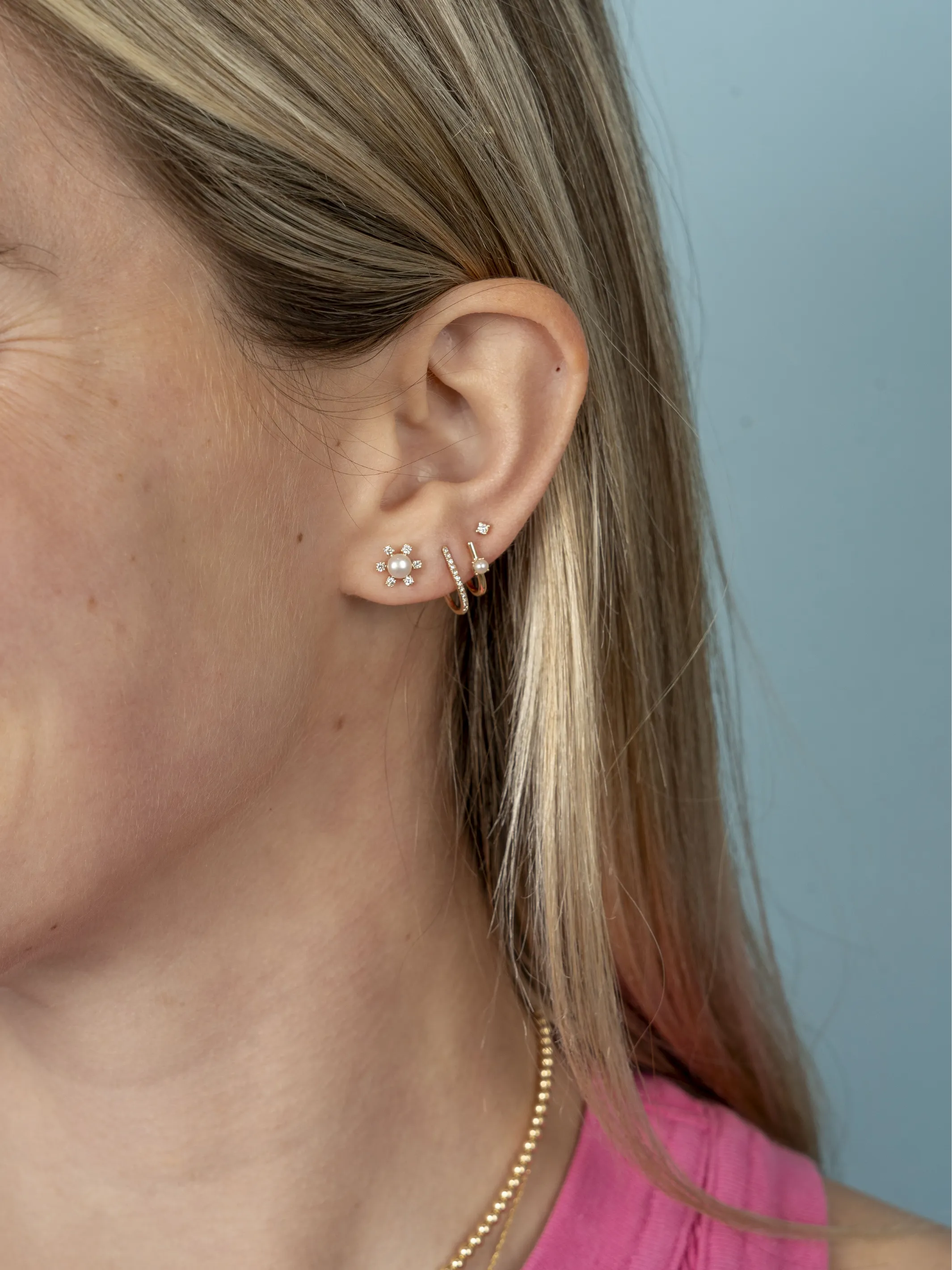 Teeny Diamond Stud Earring 14K sold by LeMel product image thumbnail 5