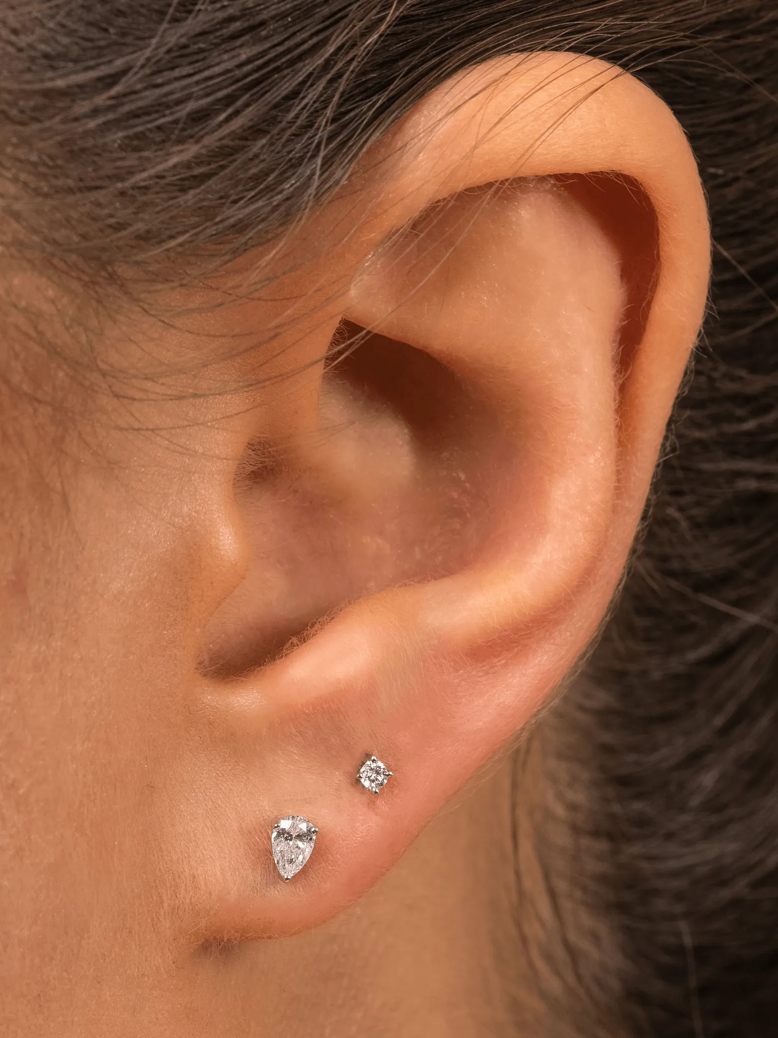Teeny Diamond Stud Earring 14K sold by LeMel product image thumbnail 2