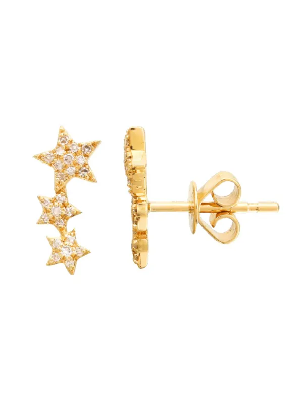 Allison Star Diamond Climber Stud Earrings 14K sold by LeMel