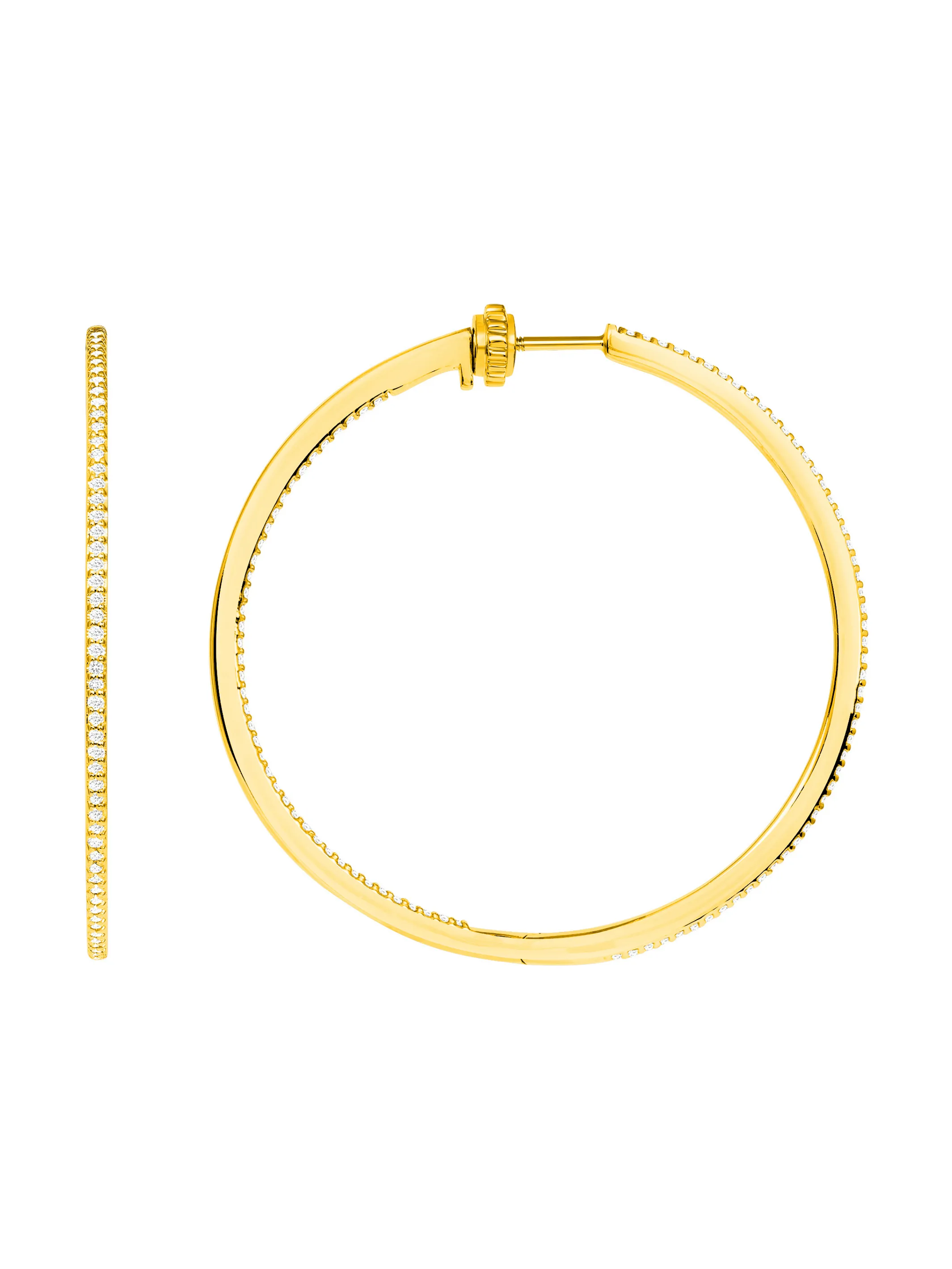 Inside Out Diamond Hoop Earrings 14K sold by LeMel
