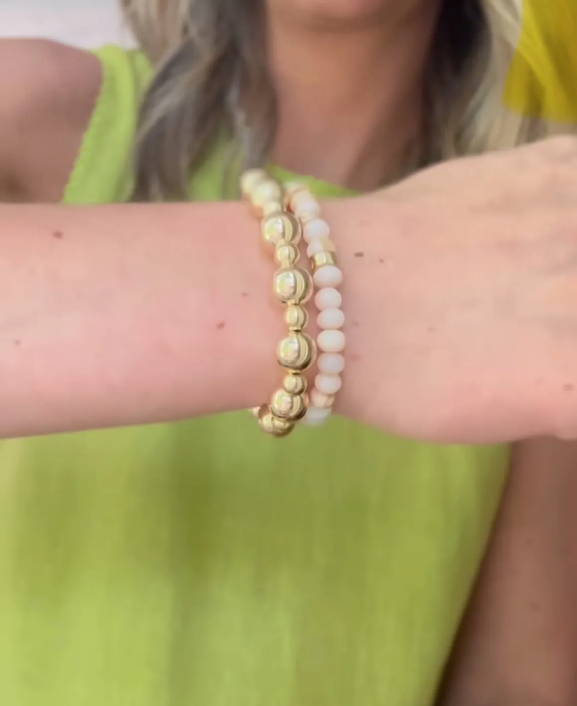 Candy Stretch Bracelet - Pink Agate sold by LeMel product image thumbnail 3