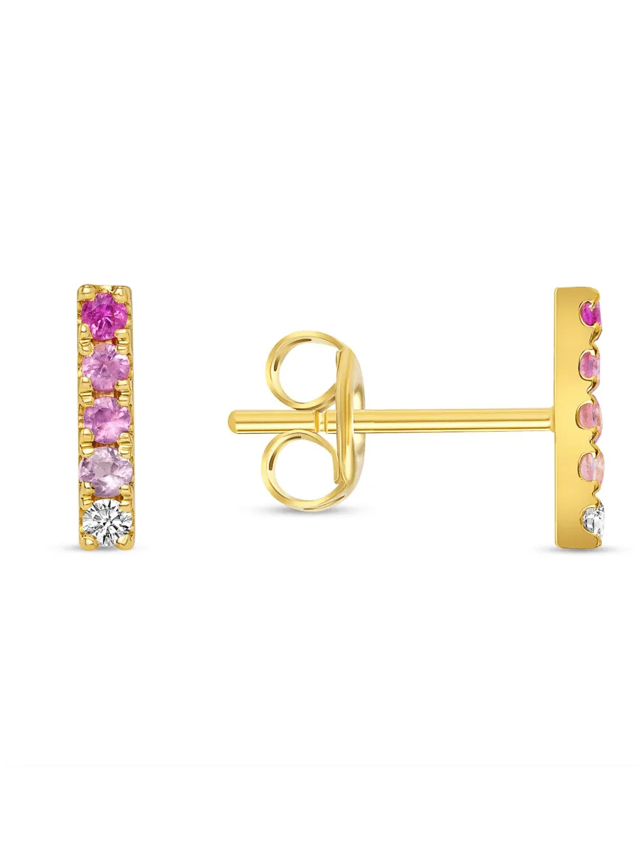 Pink Ombre Stud Earring 14K sold by LeMel