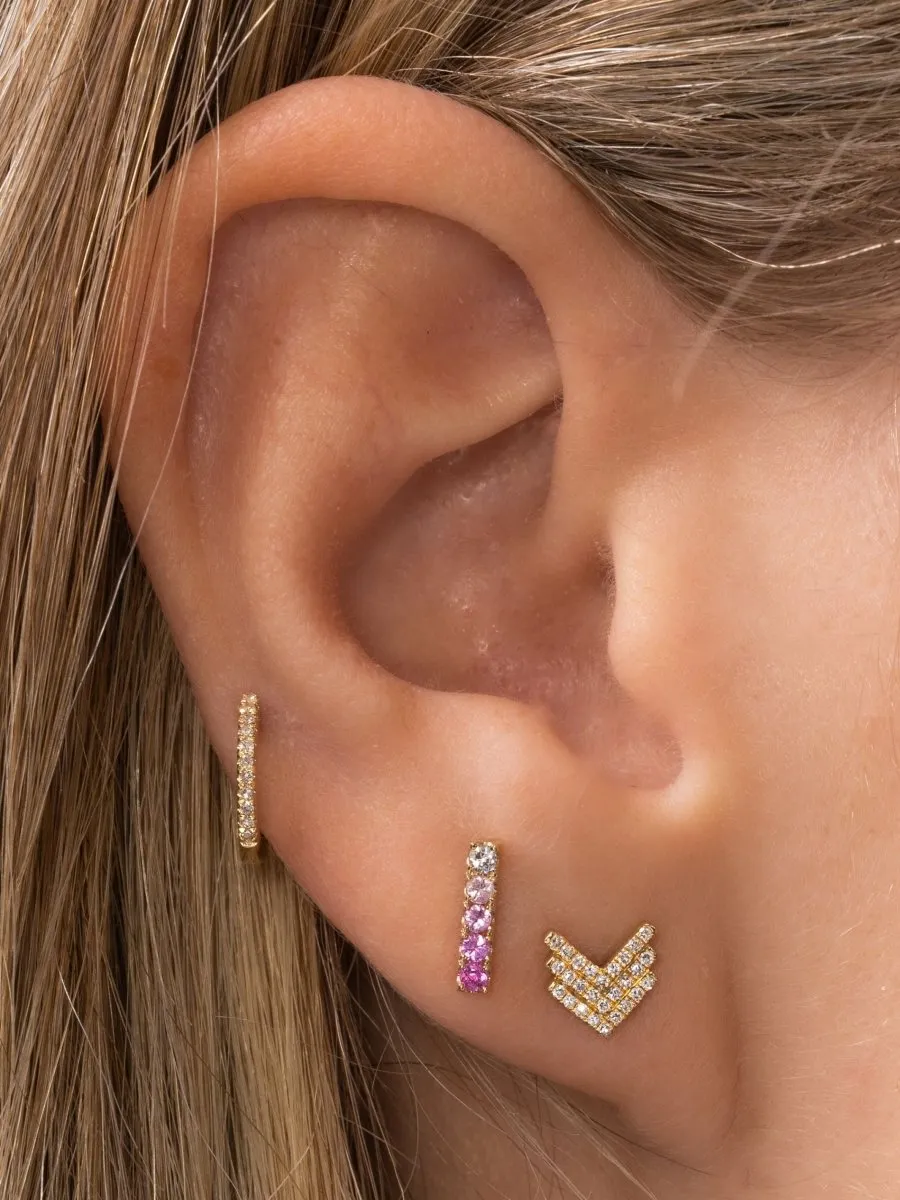Pink Ombre Stud Earring 14K sold by LeMel product image thumbnail 2
