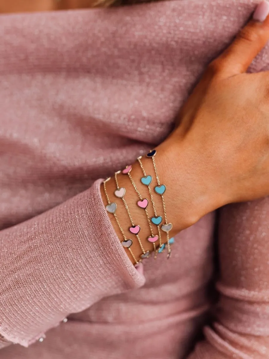 Endless Heart Pink Bracelet 14K sold by LeMel product image thumbnail 2