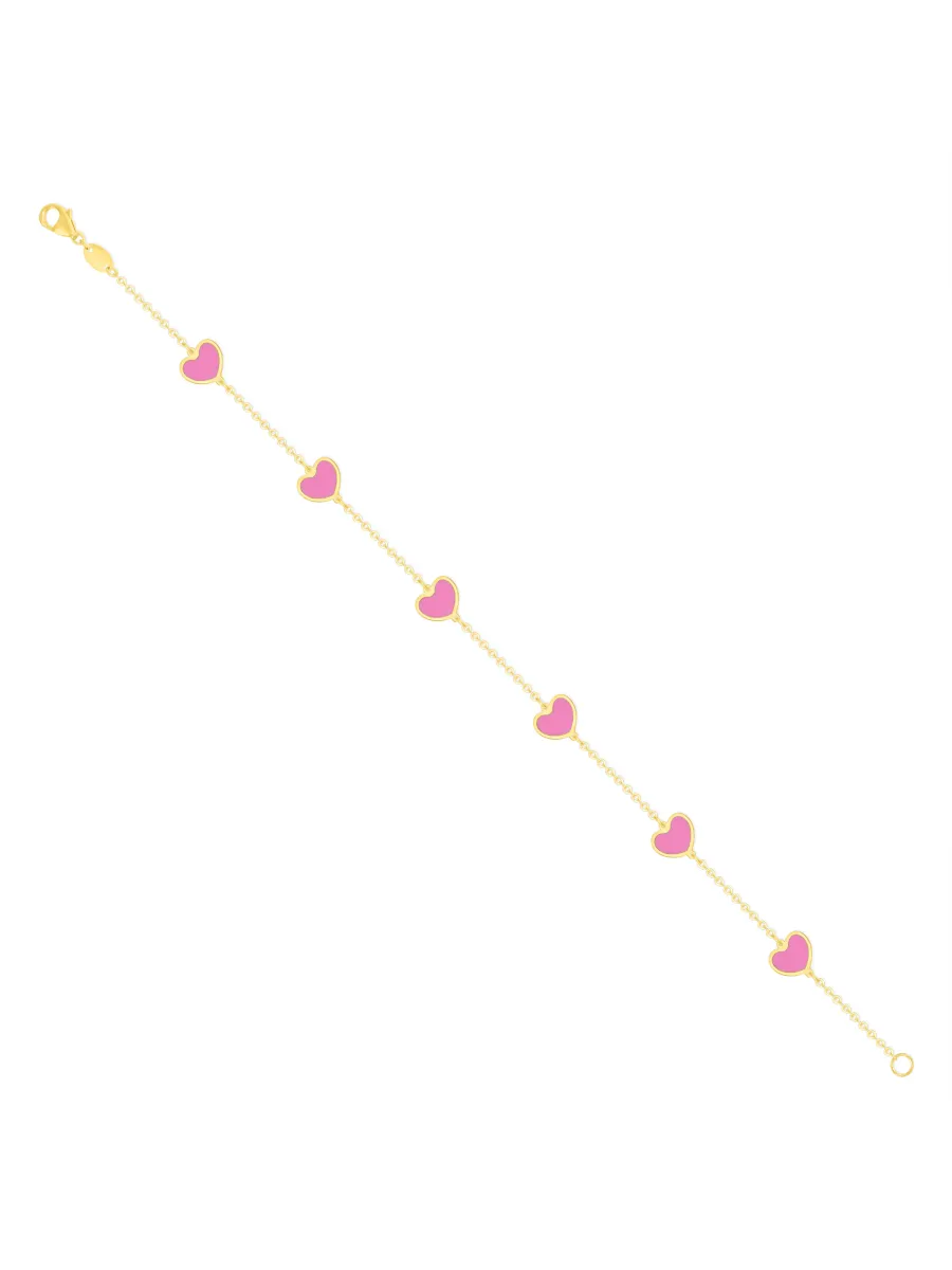 Endless Heart Pink Bracelet 14K sold by LeMel product image thumbnail 3
