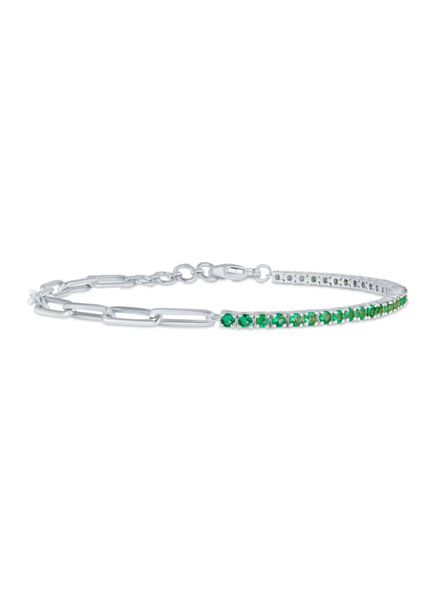 Serena Emerald Tennis Bracelet 14K sold by LeMel product image thumbnail 5