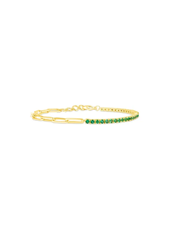 Serena Emerald Tennis Bracelet 14K sold by LeMel